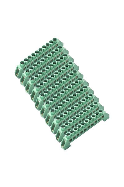 flores Set of 10 electrical terminal blocks, green, 10 holes