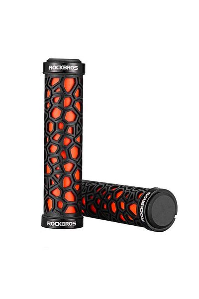 shumee Gripy rowerowe chwyty z gumy przyczepne śr. 22mm czarno-pomarańczowe