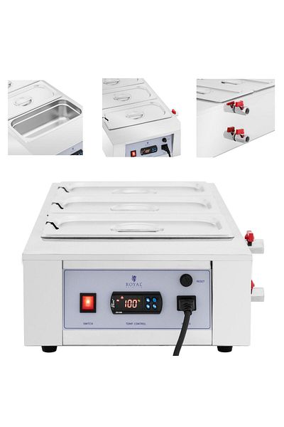 Royal Catering Podgrzewacz do czekolady sosów polew elektryczny 3 x 3.2 l 1500 W