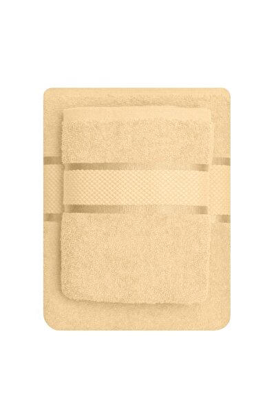 OEM Set 2 Bath Towels, Cotton, 400g/m², 50x90cm/70x135cm, Cream