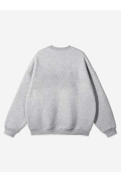 Mad&Calf Unisex Teddy Boy εμπριμέ με λαιμόκοψη Oversize φούτερ