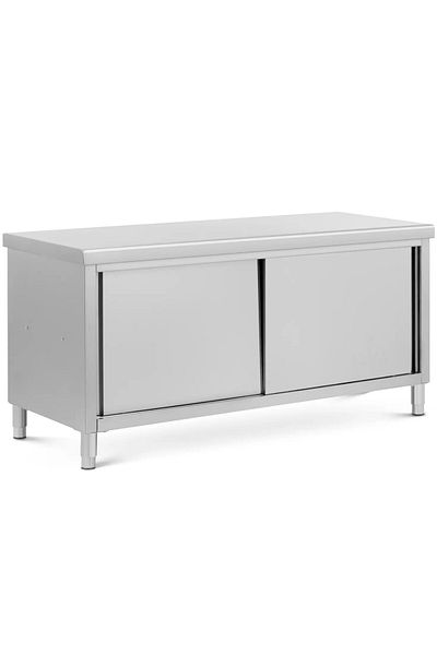 Royal Catering Stół blat roboczy centralny z szafką przelotową STAL 180 x 70 cm