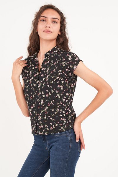 Timeout Camasa dama maneca scurta cu imprimeu floral