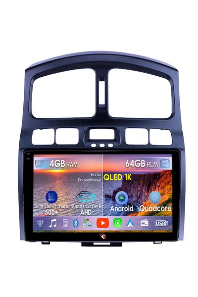 navi-it Navigatie dedicata Hyundai Santa Fe 2000-2012, 4GB RAM 64GB ROM, Octacore, Android 14, Display QLED