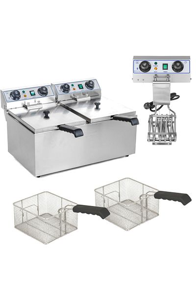 Royal Catering Frytownica elektryczna dwukomorowa TIMER 2x9L