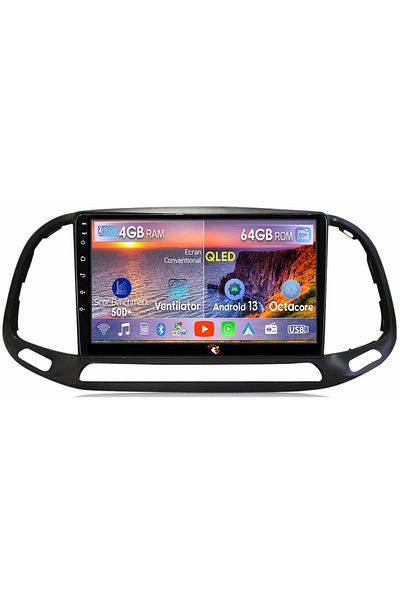 navi-it Navigatie dedicata Fiat Doblo 2015-2019, 4GB RAM 64GB ROM, Octacore, Android 13, Display QLED 9", DS