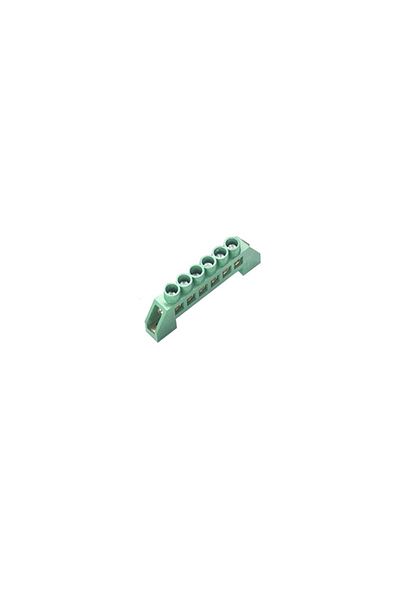 flores Electrical terminal block, green, 6 holes