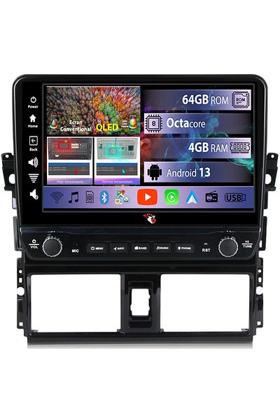 navi-it Dedicated navigation Vios 2014-2016 with rotary buttons model 2024, 4GB RAM 64GB ROM, Quadcore, Android