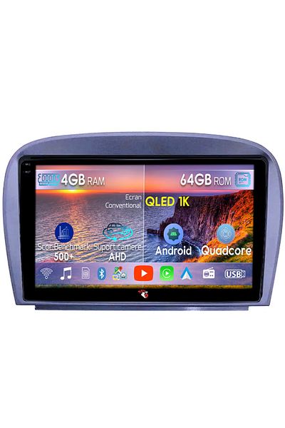 navi-it Navigatie dedicata Smart Fortwo 2016, 4GB RAM 64GB ROM, Octacore, Android 14, Display QLED 1K 9", Ca