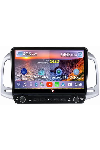 navi-it Dedicated navigation Accent 2006-2011 with rotary buttons model 2024, 4 GB RAM 64 ROM, Quadcore, Andro