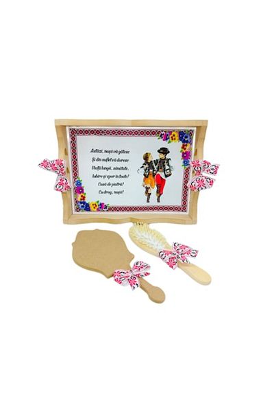 OEM Set 3 piese cu tava, pentru gatitul miresei model traditional