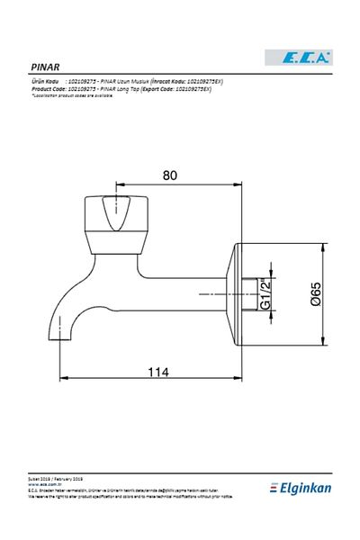 Eca Pınar Long Faucet with Strainer