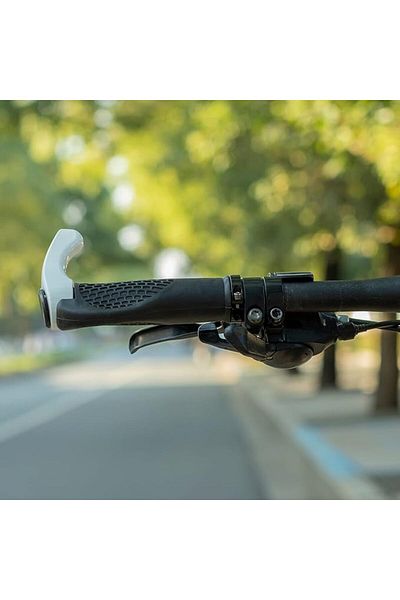 shumee Zestaw gripów rączek rowerowych z rogami antypoślizgowe - biały