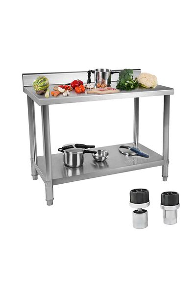 Royal Catering Stół blat roboczy gastronomiczny z rantem stalowy nierdzewny 120x60cm