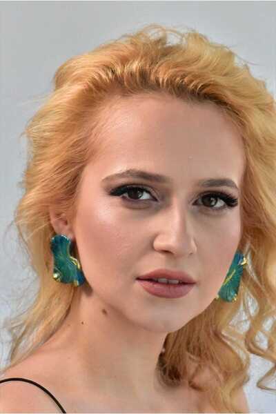 NARRU Cercei lucrati manual, mov, crem si auriu, Antheia 27