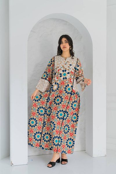 AFandina A distinctive embellished jalabiya that combines luxury and comfort A-368