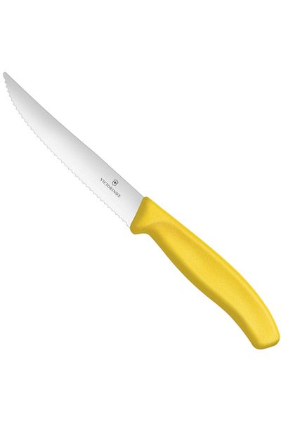 Victorinox Cuțit de pizza zimțat cu vârf ascuțit, lungime 120/232 mm - galben