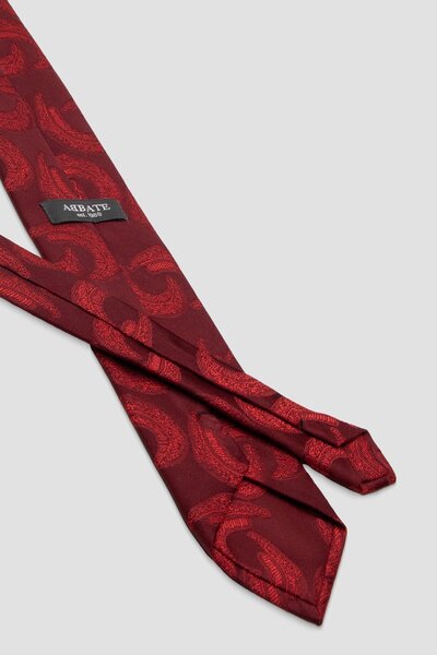 Abbate Tie 8 cm Microfiber Polyester Burgundy Men's Patterned Tie