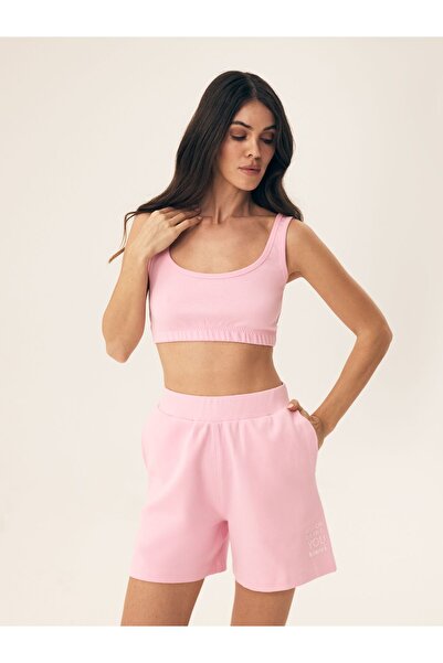 Bloovii Women's Straight Sweatshorts Relaxed Shorts with Pockets & Text | Mavere