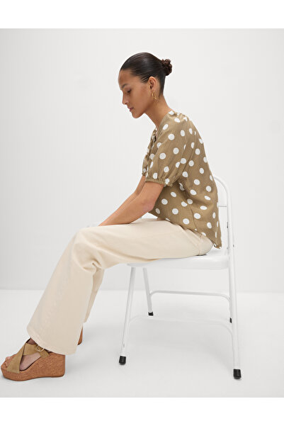 Marks & Spencer Lyocell™ Karışımlı Desenli Yuvarlak Yaka Bluz