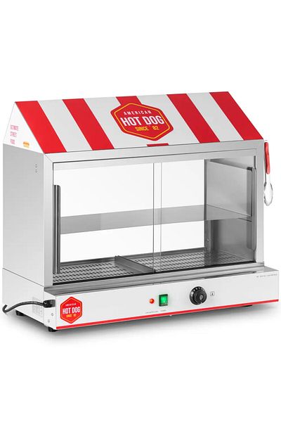 Royal Catering Suport pentru încălzit hot dog, pentru 300 de cârnați și 100 de chifle, 30 - 110 C, 2400 W