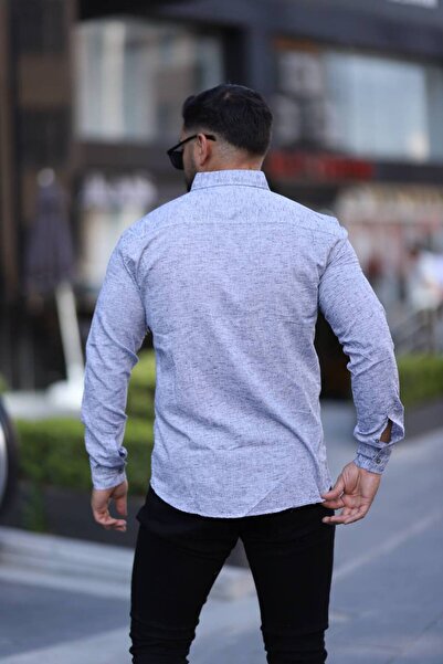 Klothy Men's Linen Blend Slim Fit Shirt 2430