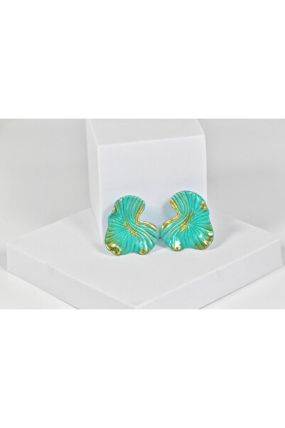 NARRU Handmade earrings, turquoise and gold, Antheia 19