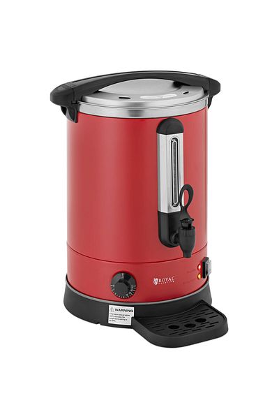 Royal Catering Warnik podgrzewacz do wody z podwójnymi ściankami i ociekaczem 13.5 L 2500 W czerwony