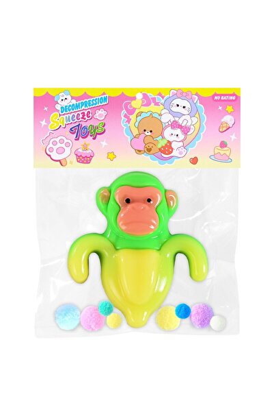 Flippy Παιχνίδι Squishy Antistress, Flippy, Μαϊμού με Σχέδιο Μπανάνας, Διαφαν...