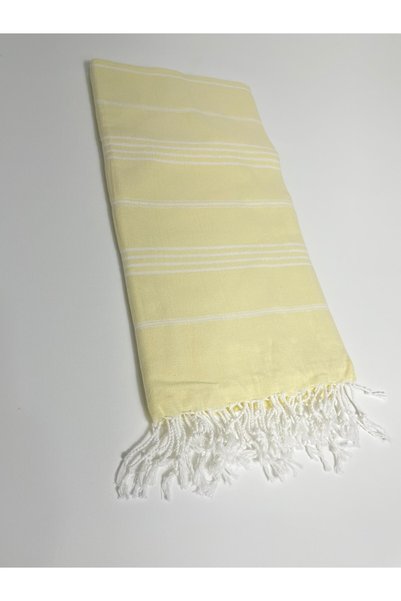 Sobe Hediyelik Yellow Striped Cotton Peshtemal – for Beach, Bathhouse and Daily Use