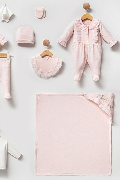 Cassiope Baby Girl Hospital Discharge Set with Ruffles Gift Box 10 Pieces