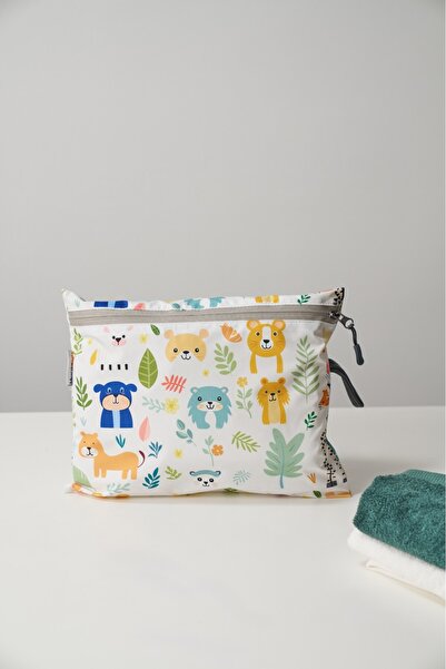 MUCİT KİDS Watherprof,Islak Kuru Kıyafet, Mayo, Kirli Temiz Kıyafet ve Bebek Bakım Torbası, Su Geçirmez 26x32