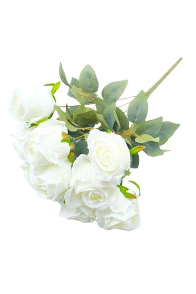 OEM Buchet de trandafiri artificiali, 40 cm, alb
