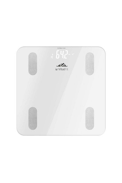 ETA Smart Scale Vital Fit 6781 90000, 180 Kg, Bluetooth, 6 mm tempered glass, white
