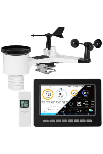 Steinberg Systems Bezprzewodowa stacja meteorologiczna pogodowa solarna 7w1 LCD WiFi 100m
