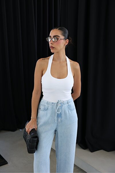 Özge Özgenç Halter Neck Ribbed Tank Top