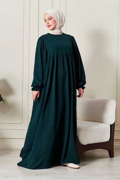 fistan Balloon Sleeve Loose Hijab Dress Aerobin Ayrobin Fabric Prayer Dress Umrah Hijab Dress Mother Dress
