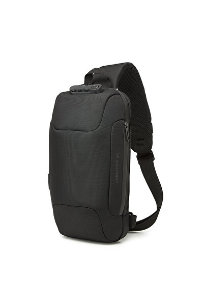 WOZINSKY Rucsac urban premium antifurt cu un singur umăr, cu organizator și U...