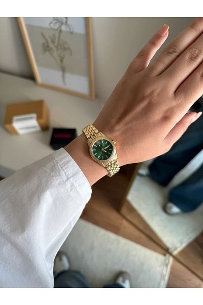 RoseandRoses Vercene Original Model Equivalent Women's Wristwatch Gold (Green Dial)