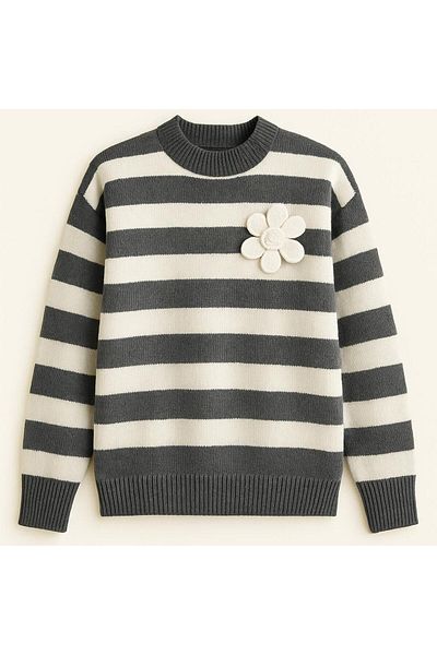 AGD COLLECTİON Striped Oversize Sweater