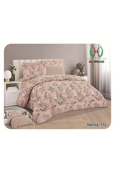 miral طقم مفرش سرير صيفي نفرين 6 قطع – لحاف ناعم مشجر مع شرشف مغاط كامل – مقاس 220×240 سم