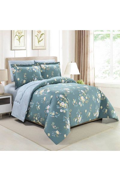 Sleep Blue مفرش شادن قطن صيفي مزدوج 6 قطع