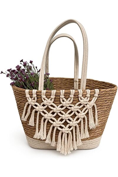 genric FFD Hand-Woven Cotton & Jute Plant Basket – 40x26x57cm Seagrass Style ...
