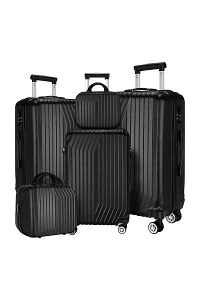 VINNYSEN Luggage Sets 5 Piece with Wheels Suitcase Set ABS Hard Case Luggage with TSA Lock12/14/20/24/28 inch