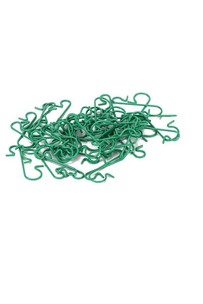 OEM Set of 120 metal hooks for hanging globes, length 3 cm, green