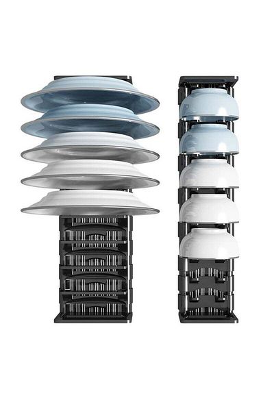 COOYA Kitchen Organizer,Bowl Dish Storage Stand,Countertop Drainer Rack,Space Saving