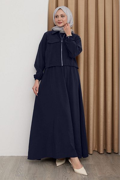 InStyle Rochie cu fermoar cu jachetă Bleumarin închis