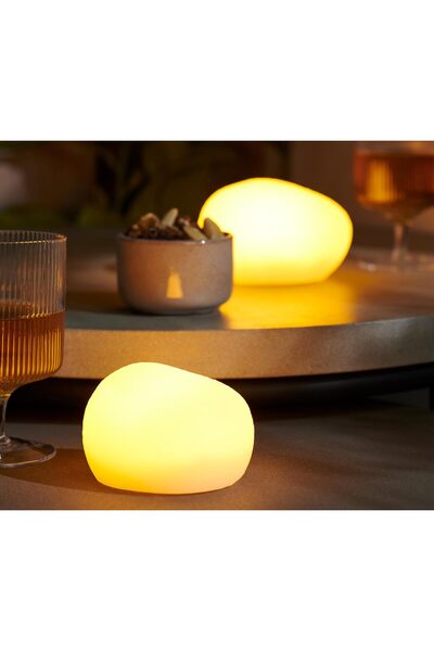 Tchibo LED Dekoratif Taş, 2 Adet, Dış Mekan, Pilli