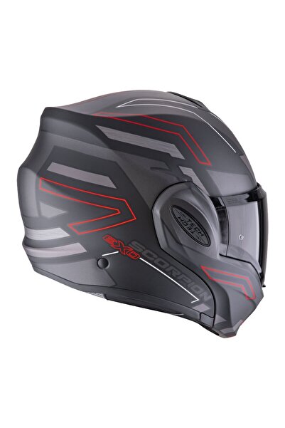 Scorpion Exo-Tech Evo Conquer Çene Açılabilir Motosiklet Kaskı Mat Siyah Kırmızı