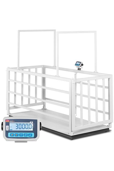 shumee Cântar veterinar cu platformă pentru animale, cu cușcă, 3000/1 kg, 110x240 cm, LCD